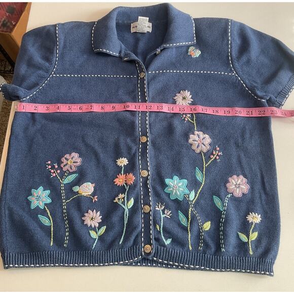 Vintage Alfred Dunner Large Cardigan Sweater Grandma Core - Picture 3 of 7